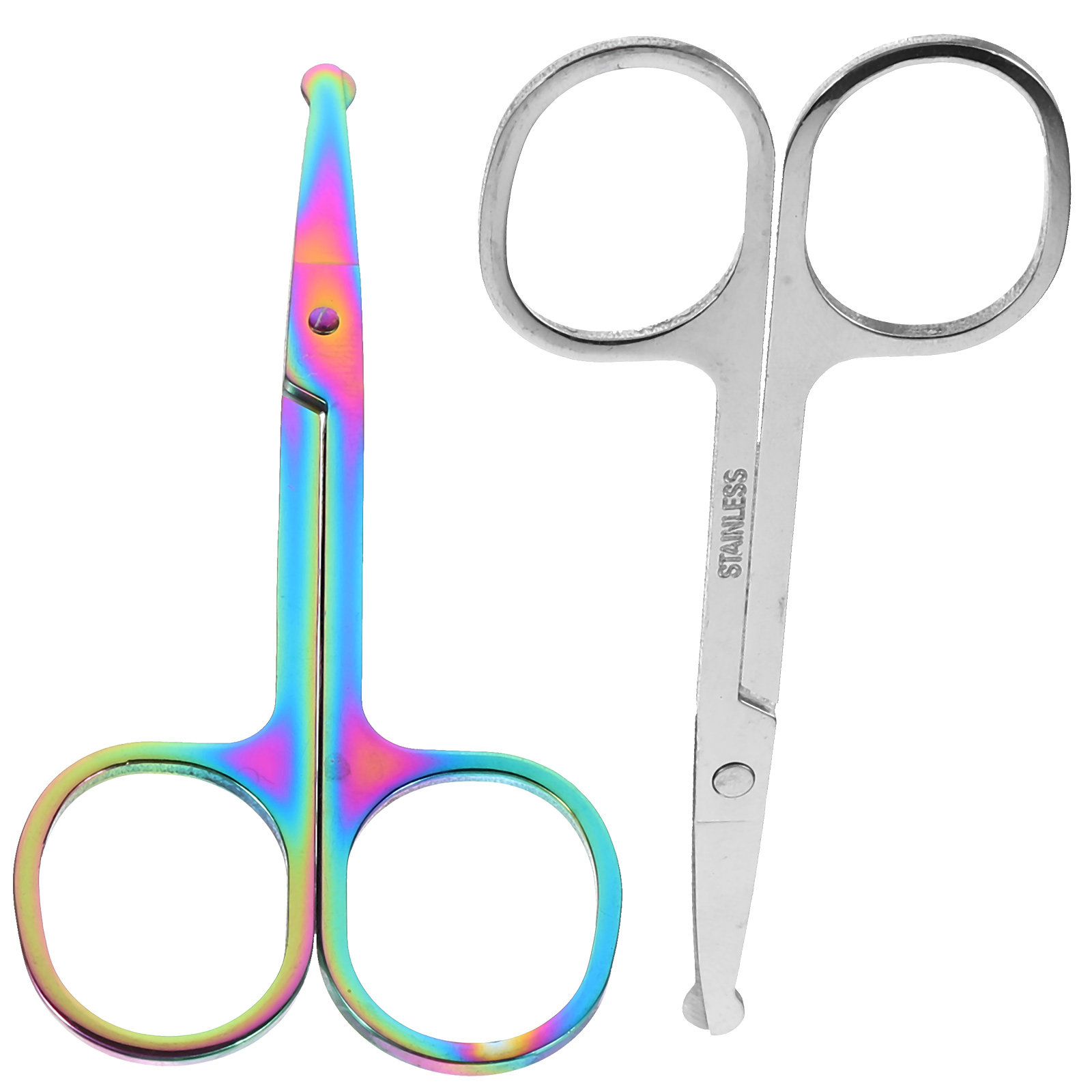 Men'S Grooming Tips - 2Pcs Nose Hair Scissor Set Round