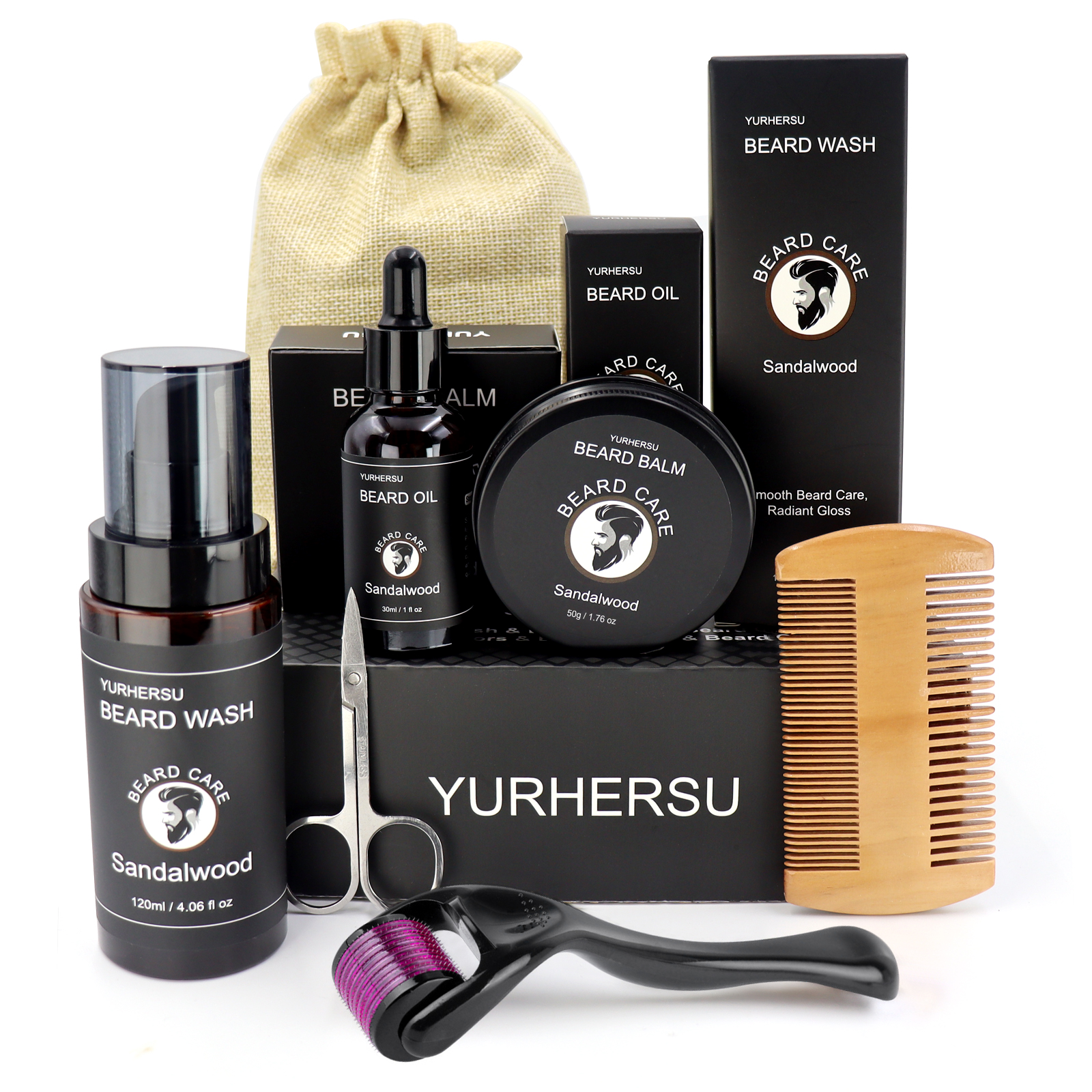 Shaving Brush Set - 7Pcs Beard Care Kit for Men,