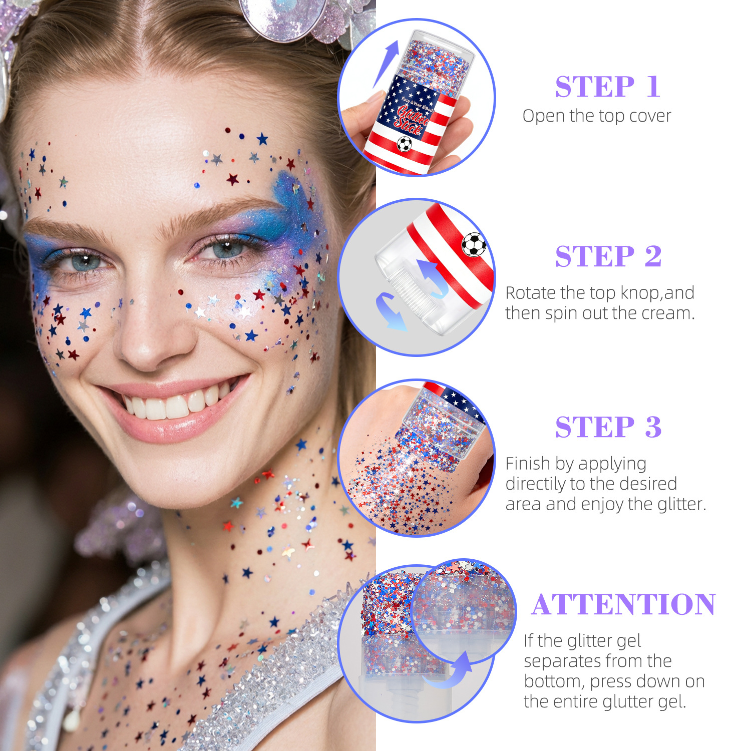 Sparkling Sequins Glitter Gel  - Hair Wax Stick recension och pris