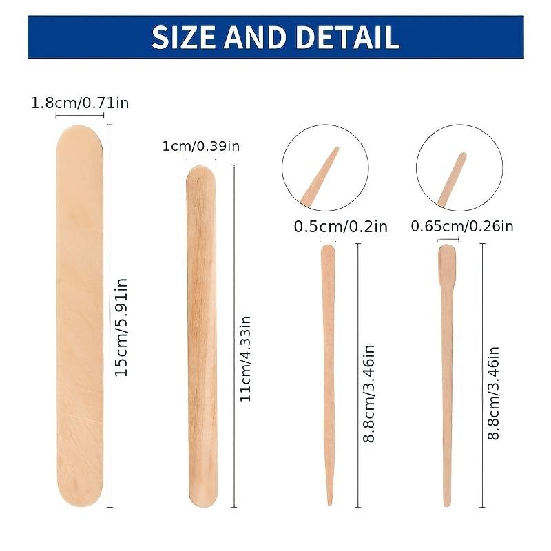 500/200/100Pcs Wooden Hair Rem - Hair Wax Stick recension och pris