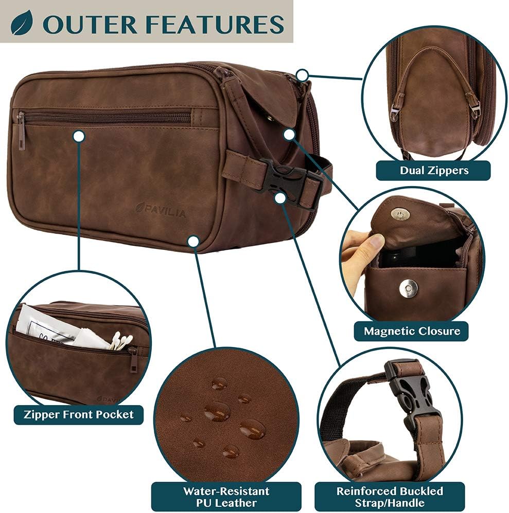 PAVILIA Toiletry Bag for Men,  - Men'S Grooming Bag recension och pris
