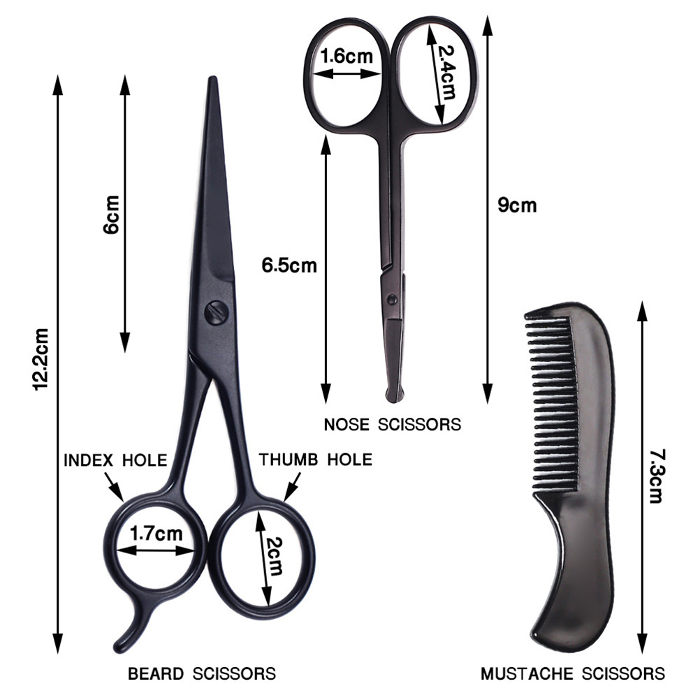 1Set Beard Comb Kit with Sciss - Shaving Brush Set recension och pris