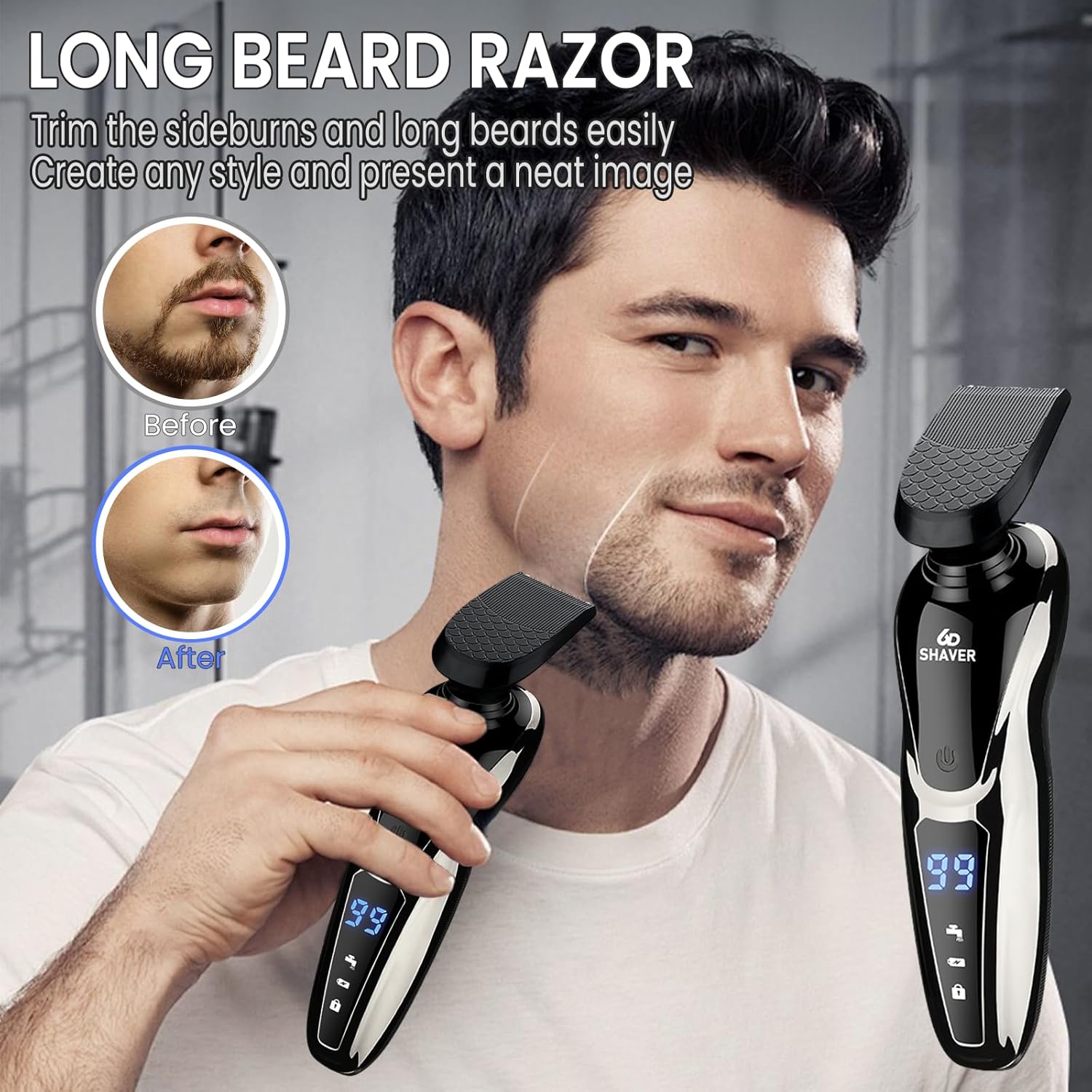 Rechargeable Electric Shaver f - Shaving Brush Set recension och pris