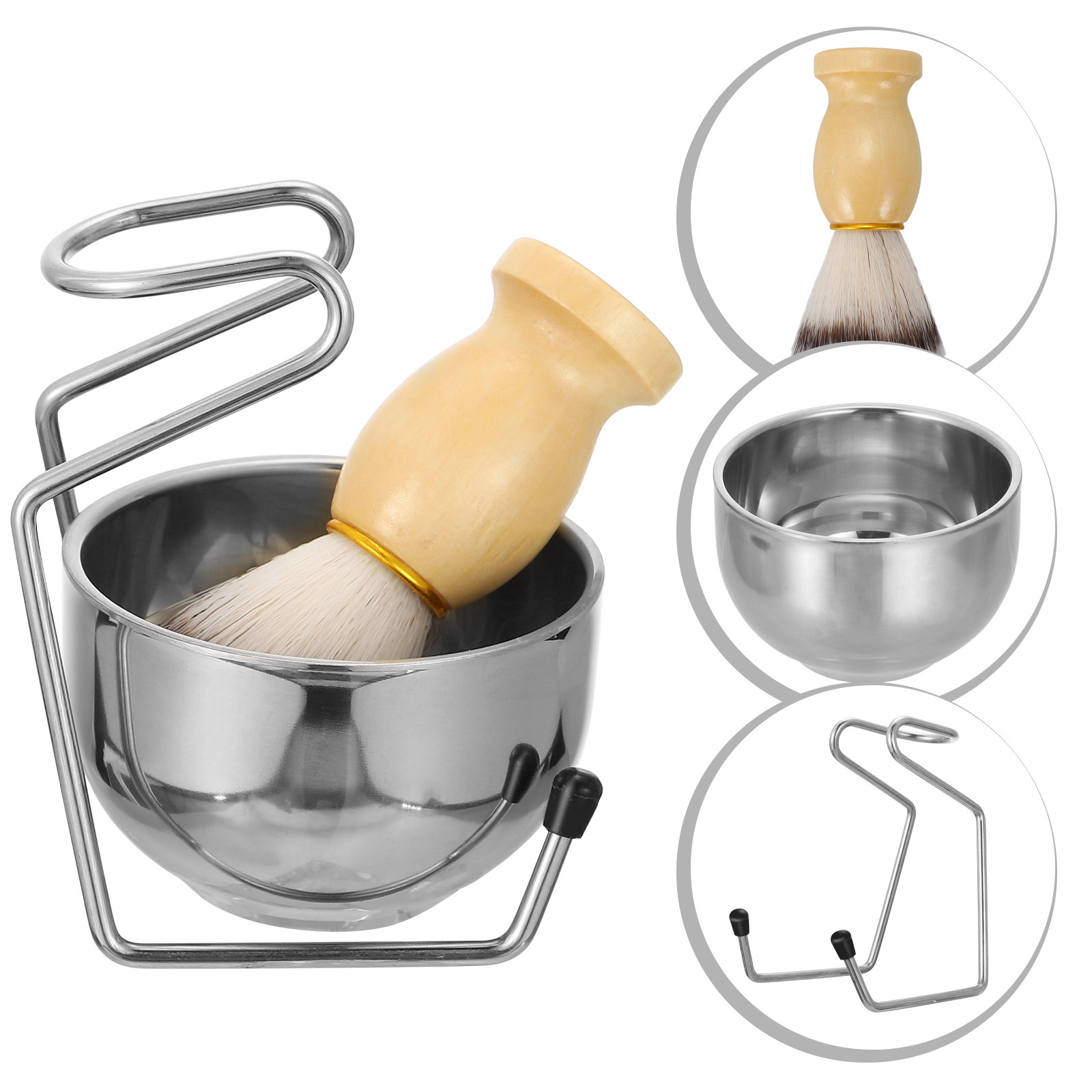 1Set Stainless Steel Shaving B - Shaving Brush Set recension och pris