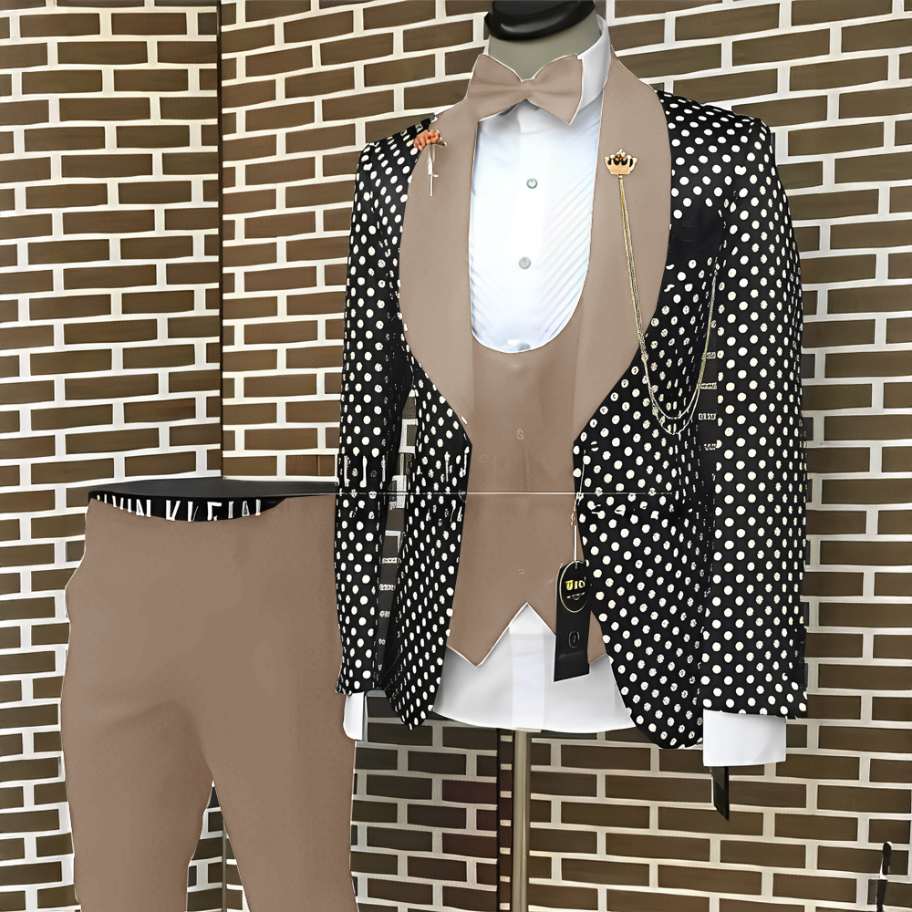 Spotted Men's Suit 3 Piece Set - Men'S Grooming Spot recension och pris