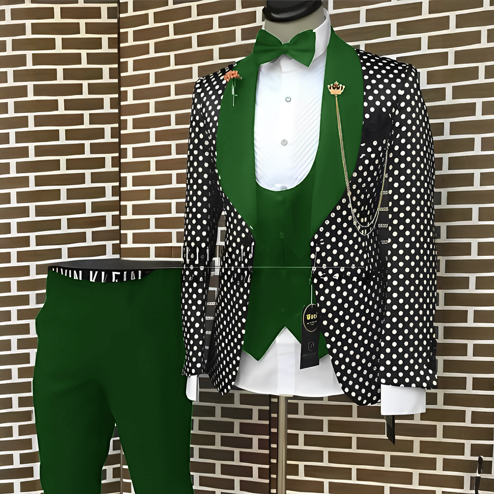 Spotted Men's Suit 3 Piece Set - Men'S Grooming Spot recension och pris