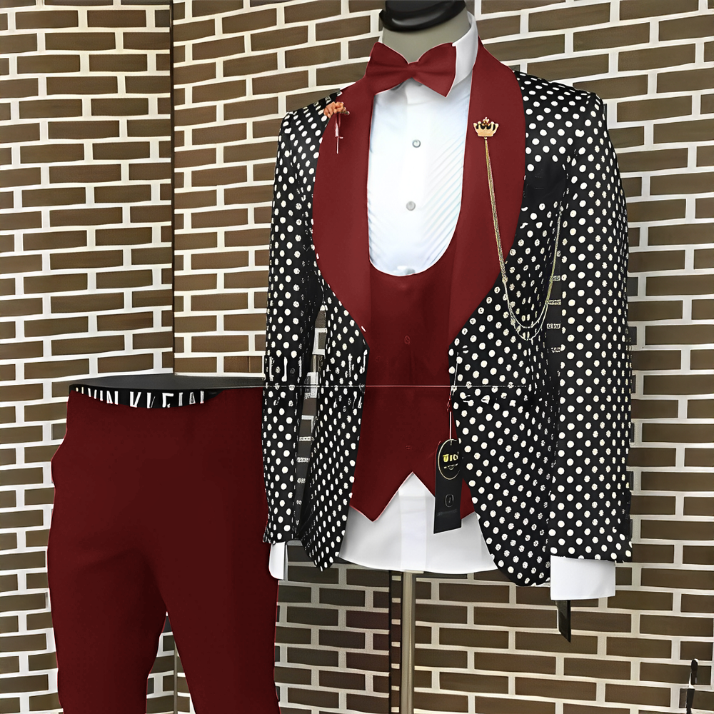 Spotted Men's Suit 3 Piece Set - Men'S Grooming Spot recension och pris