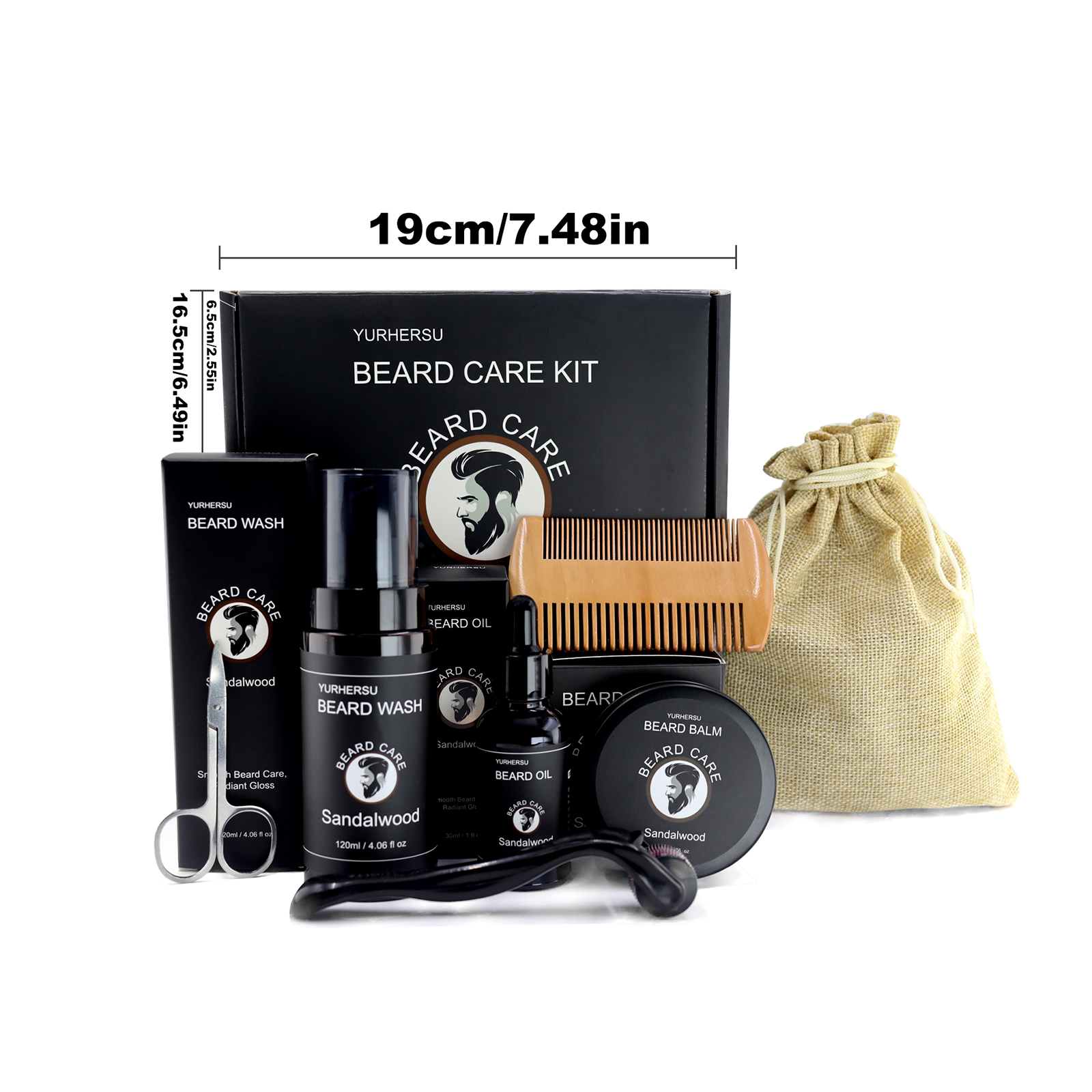7Pcs Beard Care Kit for Men, G - Shaving Brush Set recension och pris